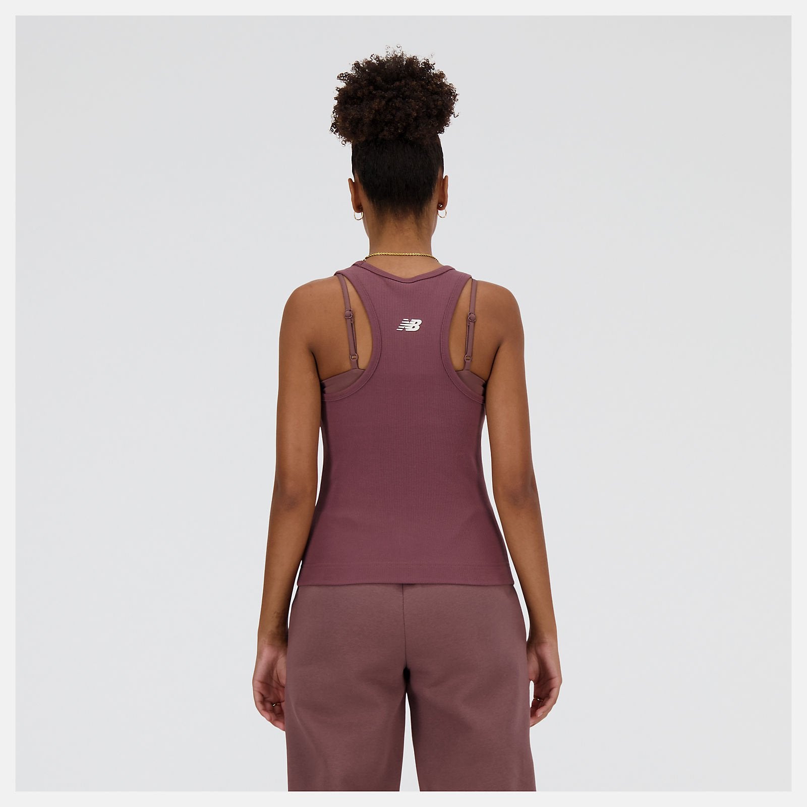 New Balance Women's Linear Heritage Rib Knit Racer Tank